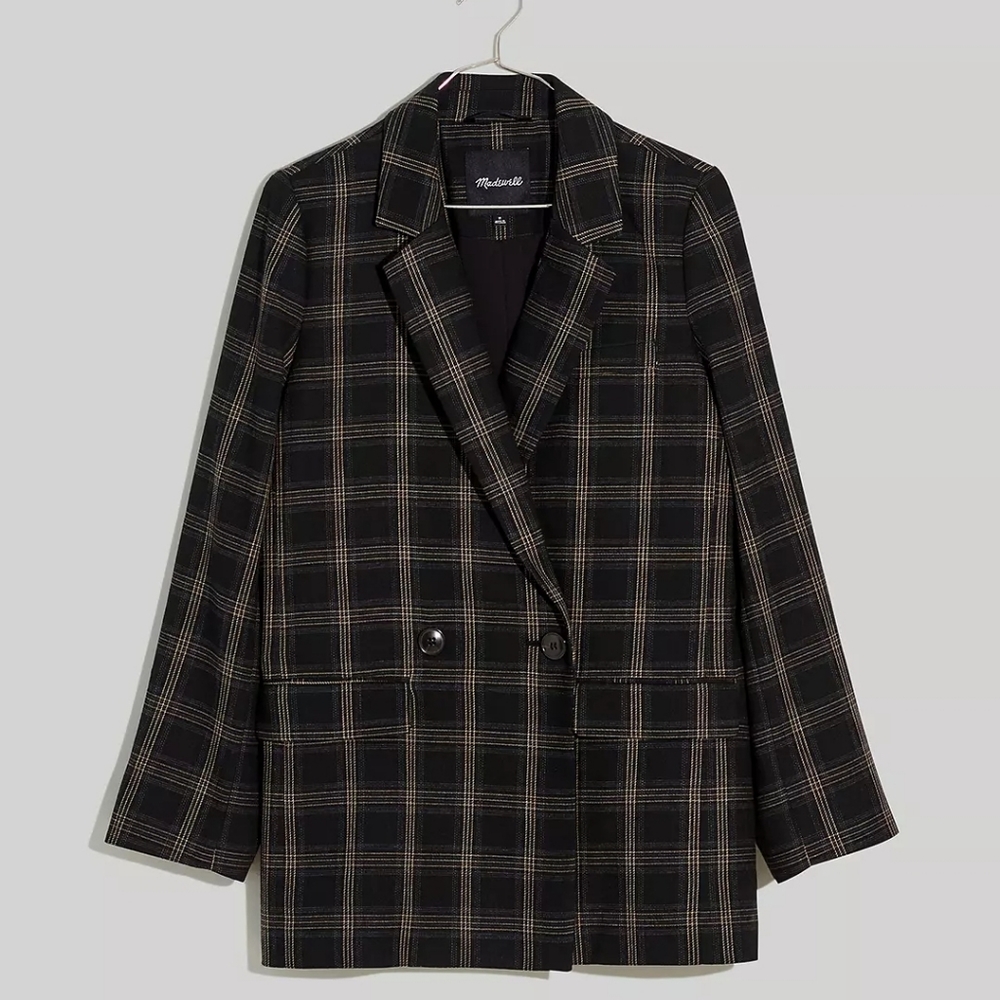 Caldwell Double-Breasted Blazer in Seaton Plaid